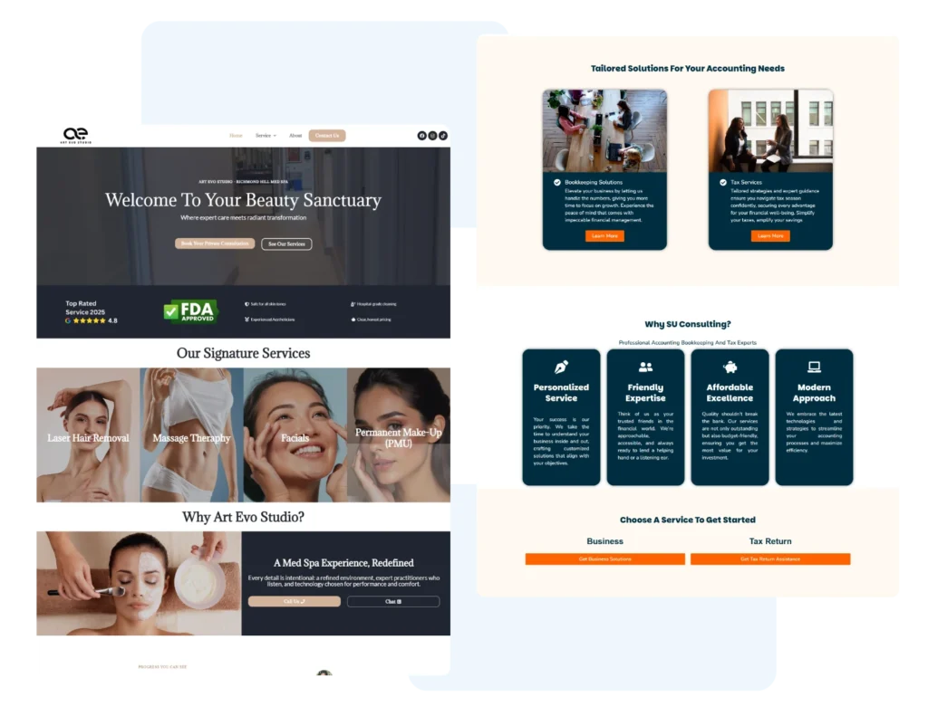 Web Design agency work